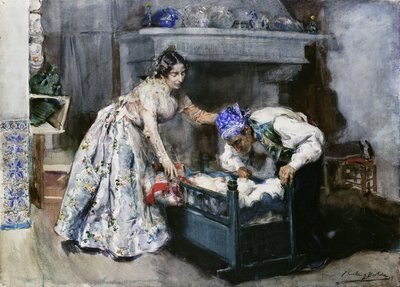 Var noga med att inte väcka honom; Var försiktig, väck honom inte. av Joaquín Sorolla
