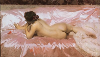 Naken kvinna. Målning av Joaquin SOROLLA (1863-1923) av Joaquín Sorolla