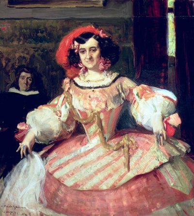 Porträtt av Maria Guerrero, skådespelerska och regissör av Teatro Espanol i Madrid av Joaquín Sorolla