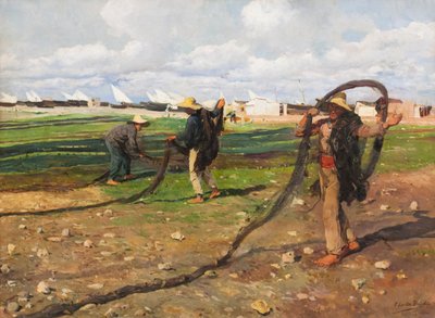 Dra i fiskenäten av Joaquin Sorolla y Bastida