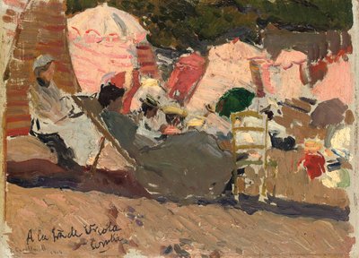 Stranden, Biarritz, 1906 av Joaquín Sorolla