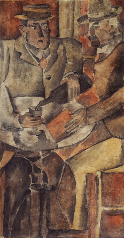 Cafe Gathering, ca 1926 (tempera på duk) av Joaquín Torres García