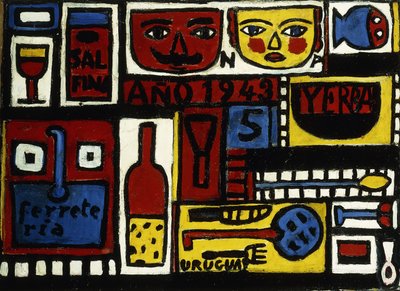 Konstruktion med två masker; Construccion con Dos Mascaras av Joaquin Torres-Garcia