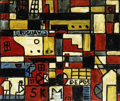 Konstruktiv struktur med båt av Joaquin Torres-Garcia