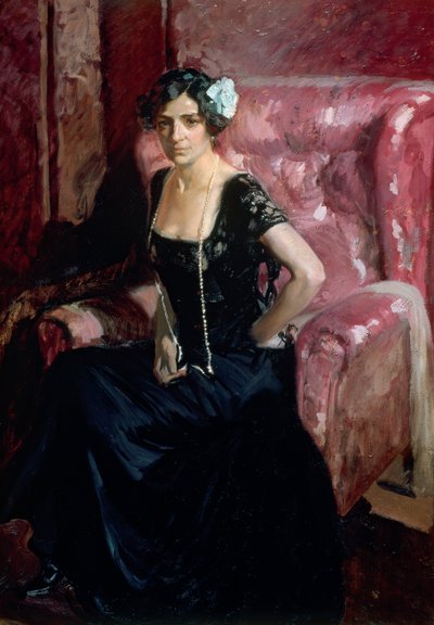 Clotilde i en aftonklänning av Joaquín Sorolla