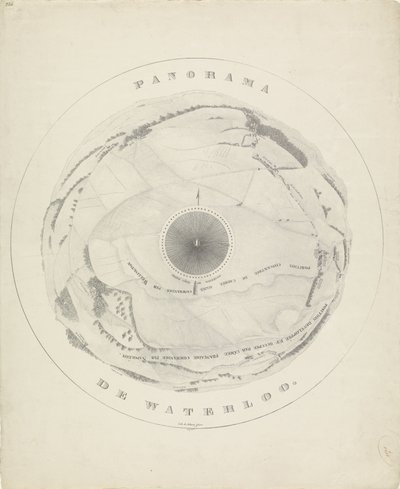 Panorama över slagfältet i Waterloo, 1815 Panorama de Waterloo (titel på objekt) av Jobard frères