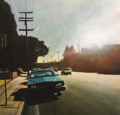 Hollywood ca 2006 (akryl på pannå) av Joby Hickey