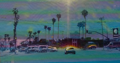 San Fernando Valley 7, ca 2024 (akryl på pannå) av Joby Hickey