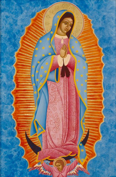Guadalupe, 2005 (äggtempera och 24k guld på trä) av Jodi Simmons