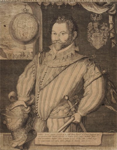 Porträtt av Sir Francis Drake, av Jodocus Hondius