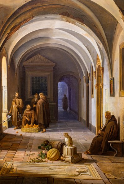Franciskanermunkar i klostret Santa Maria d
