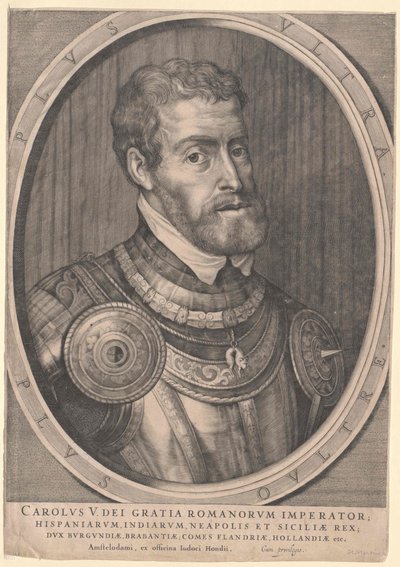 Tysk-romerska kejsaren Karl V (tryck) av Jodocus The Younger Hondius