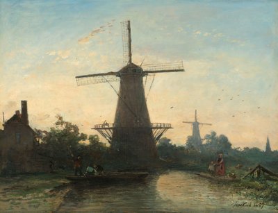 Windmühlen bei Rotterdam von Johan-Barthold Jongkind