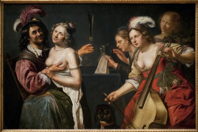 Den förlorade sonen eller "allegorin om de fem sinnena"". Målning av Johannes Baeck (ca 1600-1654), olja på duk av Johan Baeck