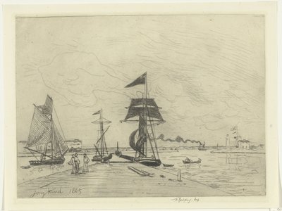 Brygga vid Honfleur av Johan Barthold Jongkind