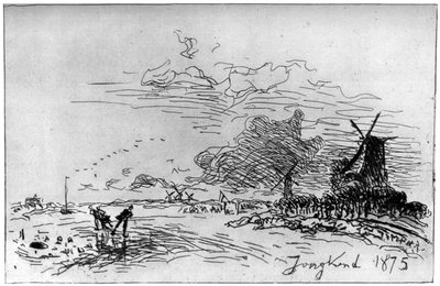 Canal pres Rotterdam, Canal nära Rotterdam c1830-1890 1924 av Johan Barthold Jongkind