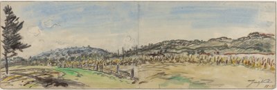 Landsbygd nära Brezins, mellan Grenoble och Vienne, 1880-talet. av Johan Barthold Jongkind