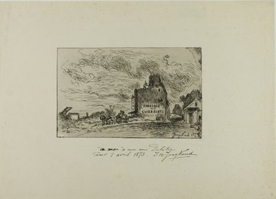 Rivning av Rue des Francs-Bourgeois Saint Marcel av Johan Barthold Jongkind