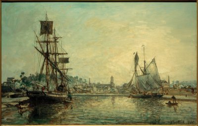 Hamnen i Honfleur av Johan Barthold Jongkind