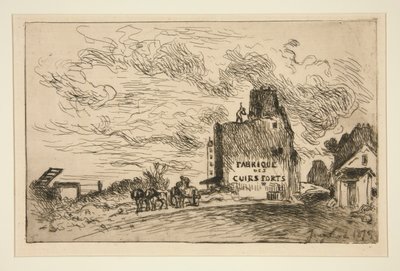 Rivningar av Rue des Francs-Bourgeois Saint-Marcel (Rivning vid Rue des Francs-Bourgeois Saint-Marcel) av Johan Barthold Jongkind