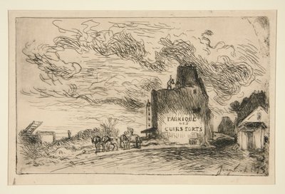 Rivningar av Rue des Francs-Bourgeois Saint-Marcel (Rivning vid Rue des Francs-Bourgeois Saint-Marcel) av Johan Barthold Jongkind
