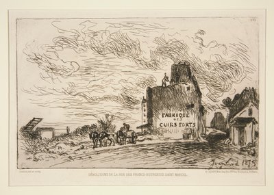 Demolitions de la Rue des Francs-Bourgeois Saint-Marcel (Rivning vid Rue des Francs-Bourgeois Saint-Marcel) av Johan Barthold Jongkind