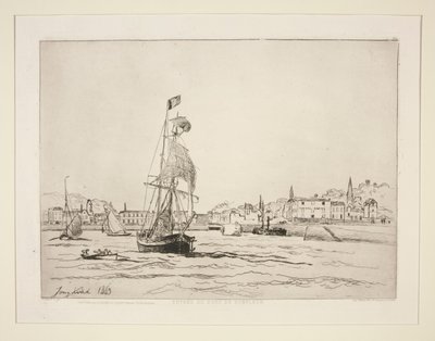 Ingång till hamnen i Honfleur av Johan Barthold Jongkind