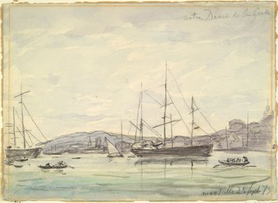 Hamnscenen, Marseille av Johan Barthold Jongkind