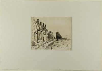 Houses Along the Canal, ur Bok med sex etsningar, vyer över Holland av Johan Barthold Jongkind