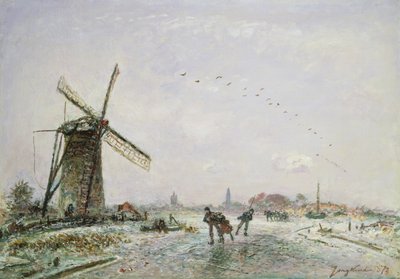 Skridskoåkare i Holland, 1872 av Johan Barthold Jongkind