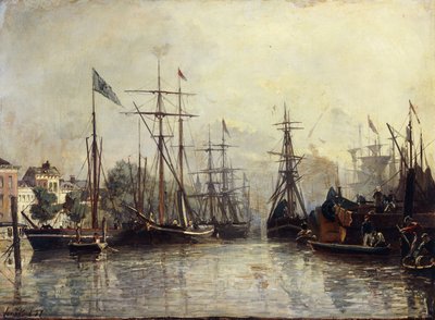 Rotterdams hamn, 1857 av Johan Barthold Jongkind