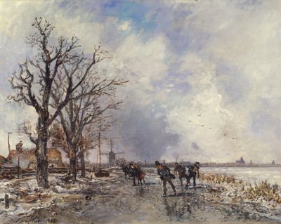 Åkare på floden Schie, nära Rotterdam, 1866 av Johan Barthold Jongkind