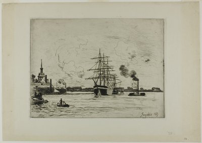 Gamla hamnen i Rotterdam av Johan Barthold Jongkind