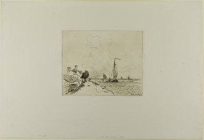 De två segelbåtarna, ur Bok med sex etsningar, vyer över Holland av Johan Barthold Jongkind