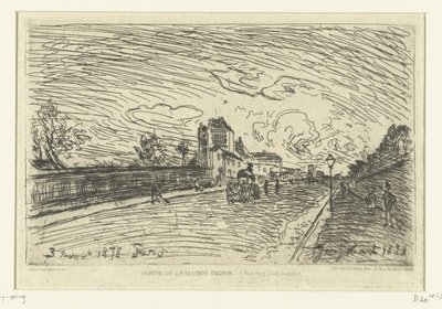 Utgång från Cochin Hospital (Faubourg Saint-Jacques, Paris) Sortie de la Maison Cochin (Faubourg Saint-Jacques) (titel på objekt) av Johan Barthold Jongkind