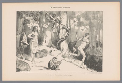 Stillheten i Paradiset störd (titel på objekt) av Johan Braakensiek