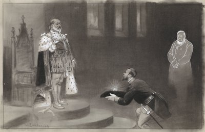 Design för illustration i De Amsterdammer: Transvalers gåva till kung Eduard av Johan Braakensiek