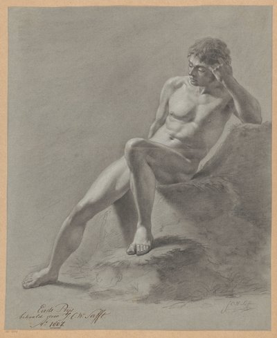Sittande man naken, framifrån (1:a pris 1807) av Johan Christiaan Willem Safft