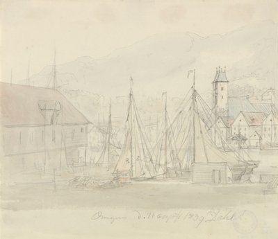 Bergens hamn av Johan Christian Dahl