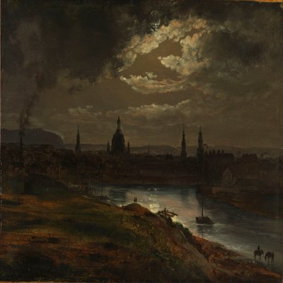 Dresden i månskenet av Johan Christian Dahl