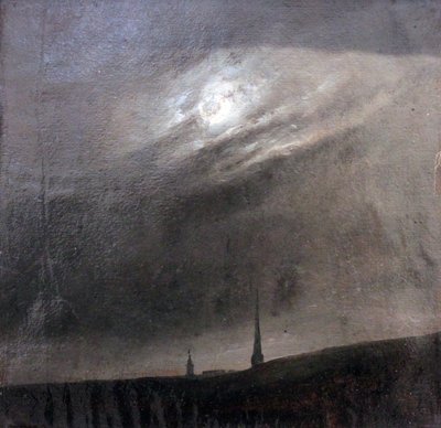 Tyska: Mondnacht über Dresden Månnatt över Dresden av Johan Christian Dahl