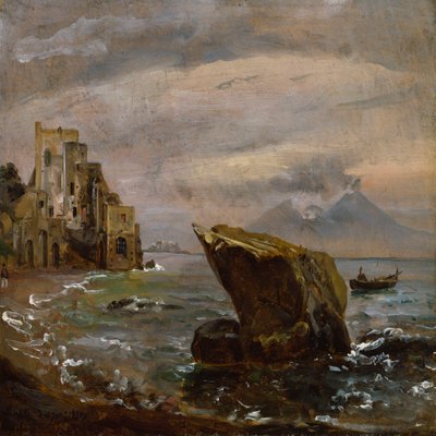 Kustlandskap nära Posillipo av Johan Christian Dahl