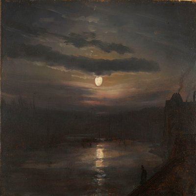 Månsken över Elbe av Johan Christian Dahl