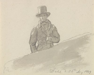Mansfigur med hatt av Johan Christian Dahl