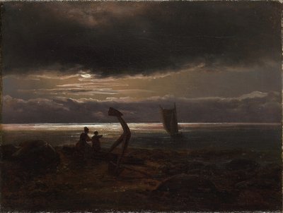 Mor och barn vid havet av Johan Christian Dahl