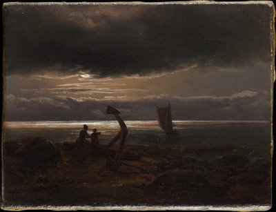 Mor och barn vid havet av Johan Christian Dahl