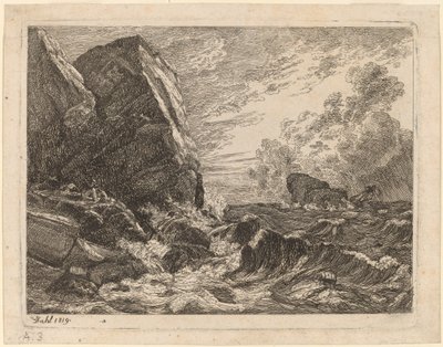 Norska kusten under en storm av Johan Christian Dahl
