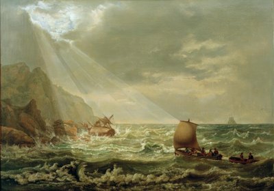 Skeppsbrott på Capris klippiga kust av Johan Christian Dahl