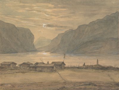 Skjolden i månsken av Johan Christian Dahl