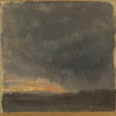 Stormmoln med regn av Johan Christian Dahl